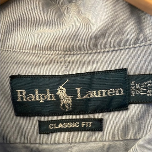 Ralph Lauren Men’s 17.5, 32/33 Chambray Button Down Shirt Classic - Picture 2 of 7